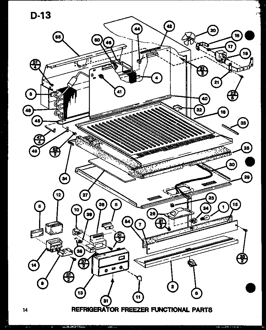 Refrigerator freezer functional parts (tc18g/p75535-1w) (tm18g/p75535-2w) (tc20g/p75535-3w) (tm20g/p75535-4w) (tr18g/p75535-5w) (tr20g/p75535-6w)
