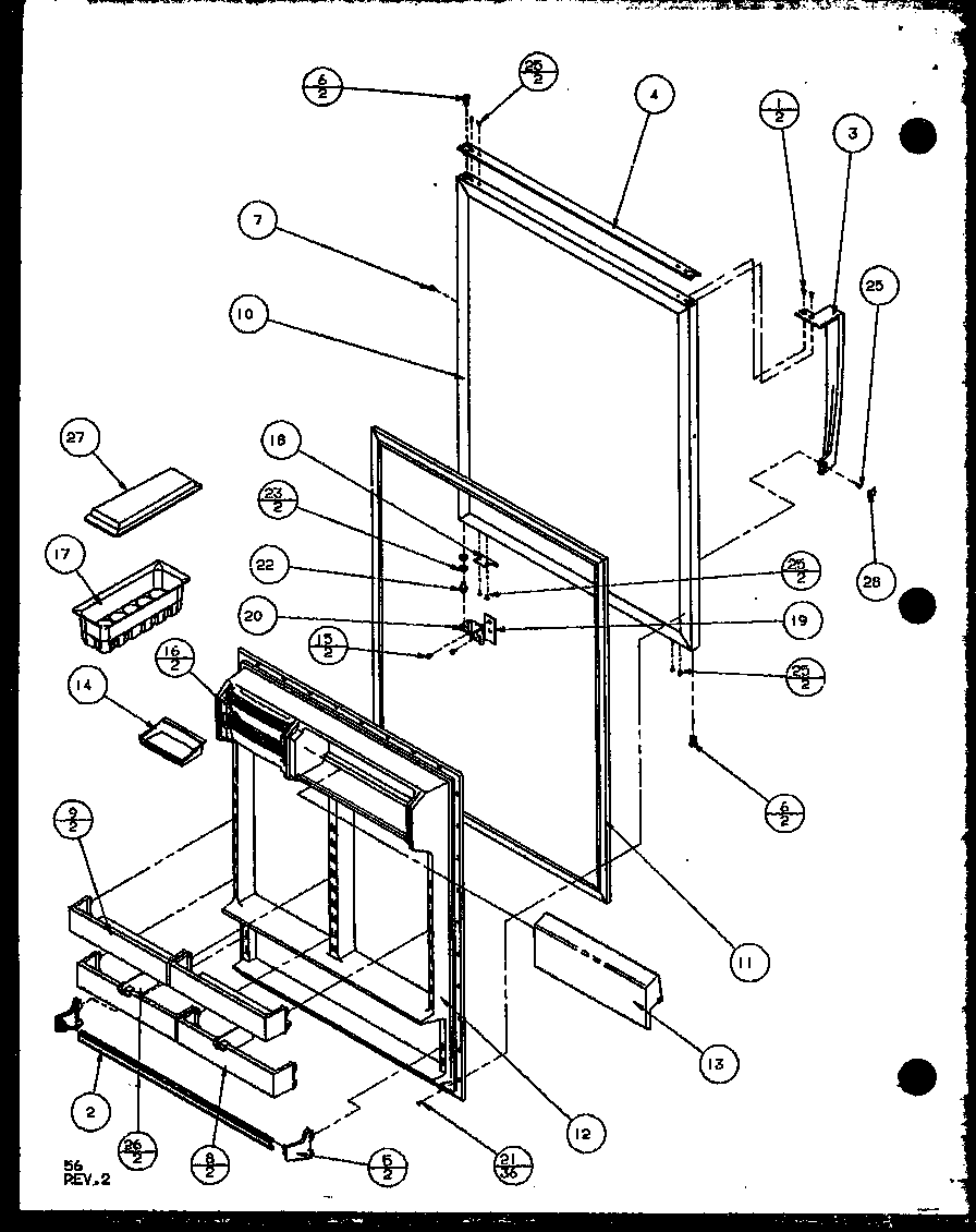 Refrigerator door (tz22qg/p1114906wg) (tz22ql/p1114906wl) (tz22qw/p1114906ww)