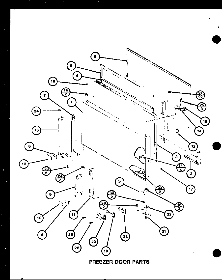 Freezer door parts (trg18sph/p7711028w) (trg18sph/p7711029w) (tm18h/p7711032w) (tr18h/p7711033w)
