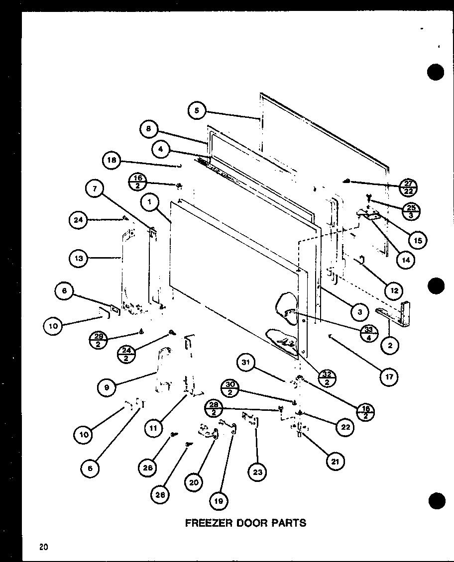 Freezer door parts (tmi20sph/p7711030w) (tmi20sph/p7711031w) (trg20sph/p7711038w) (trg20sph/p7711039w)