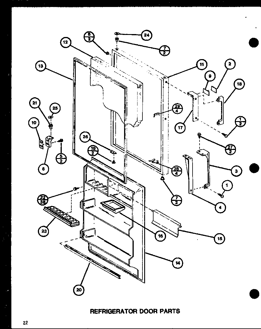 Refrigerator door parts (tmi20sph/p7711030w) (tmi20sph/p7711031w) (trg20sph/p7711038w) (trg20sph/p7711039w)