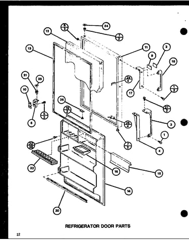 Refrigerator door parts (tmi20sph/p7711030w) (tmi20sph/p7711031w) (trg20sph/p7711038w) (trg20sph/p7711039w)