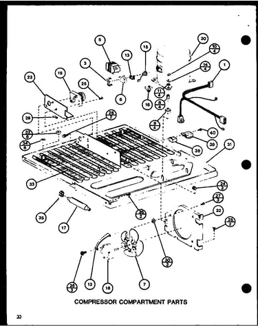 Compressor compartment parts (tmi20sph/p7711030w) (trg20sph/p7711038w) (trg20sph/p7711039w) (tmi20h/p7711031w)