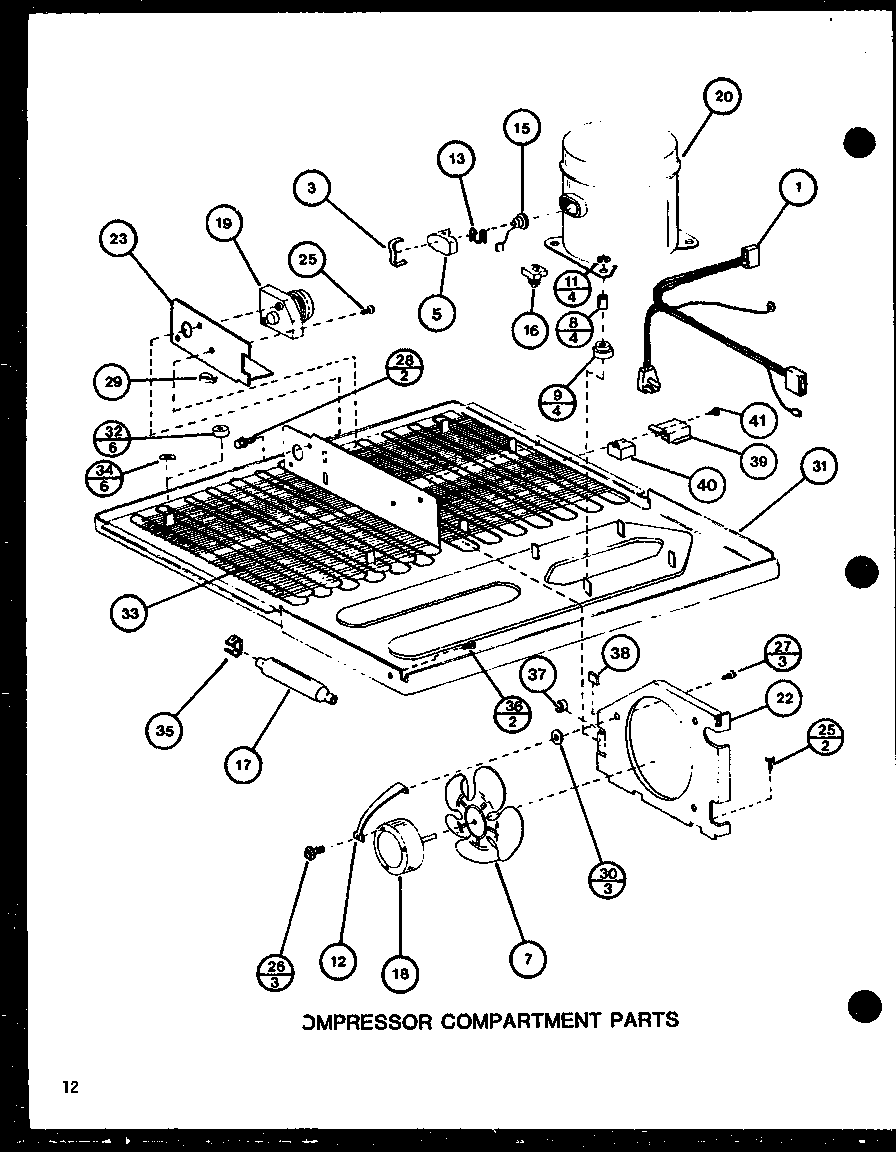 Compressor compartment parts (tr18h/p7711036w) (tc18h/p7711037w)