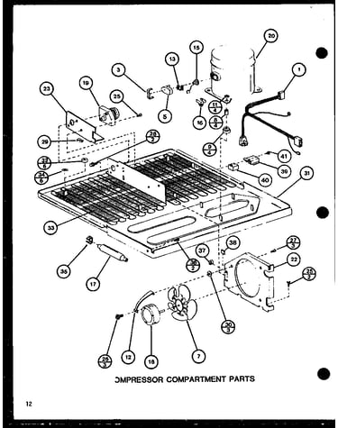 Compressor compartment parts (tr18h/p7711036w) (tc18h/p7711037w)