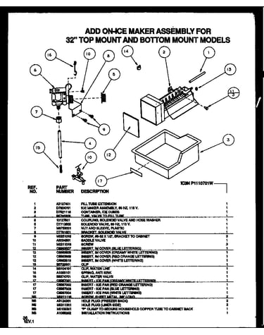 Add on-ice maker assembly for 32" top mount and bottom mount