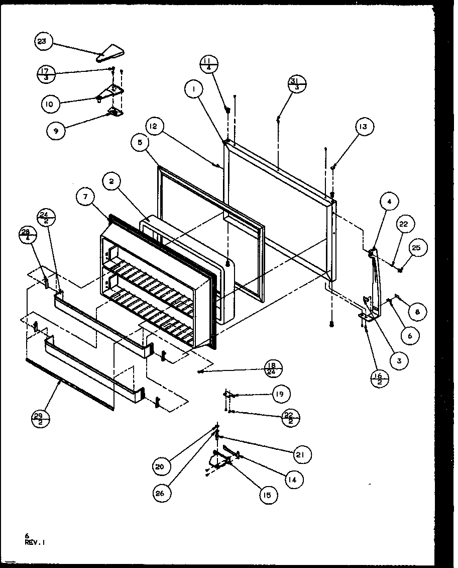 FREEZER DOOR (TZ21RE/P1157601WE) (TZ21RL/P1157601WL) (TZ21RG/P1157601WG) (TZ21RW/P1157601WW) (TZI21RL/P1168001WL) (TZI21RE/P1168001WE) (TZI21RW/P1168001WW)