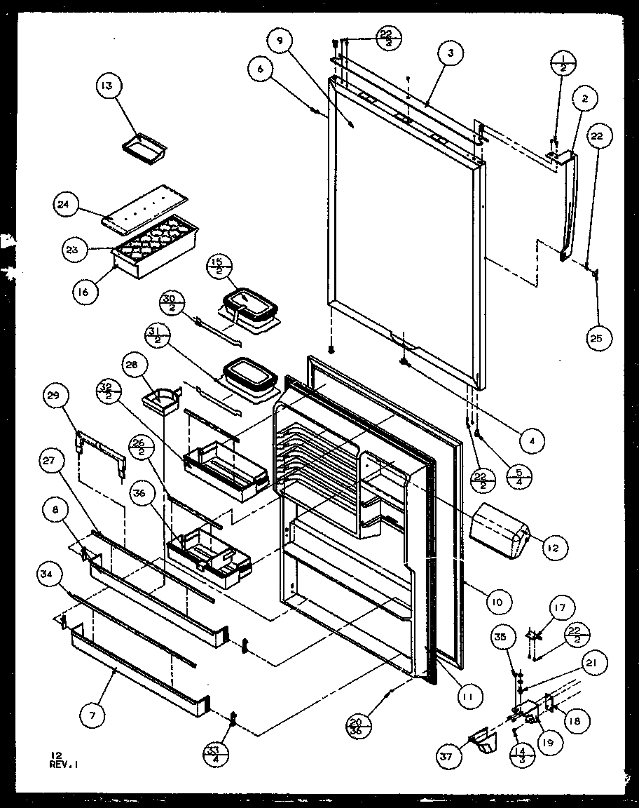 REFRIGERATOR DOOR (TG18RBG/P1158302WG) (TG18RBL/P1158302WL) (TG18RBW/P1158302WW) (TZ18RG/P1158401WG) (TZ18RL/P1158401WL) (TZ18RW/P1158401WW) (TQ18RBG/P1158402WG) (TQ18RBL/P1158402WL) (TQ18RBW/P1158402WW)