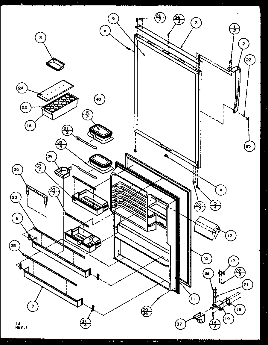 REFRIGERATOR DOOR (TZ21RE/P1157601WE) (TZ21RL/P1157601WL) (TZ21RG/P1157601WG) (TZ21RW/P1157601WW) (TZI21RL/P1168001WL) (TZI21RE/P1168001WE) (TZI21RW/P1168001WW)