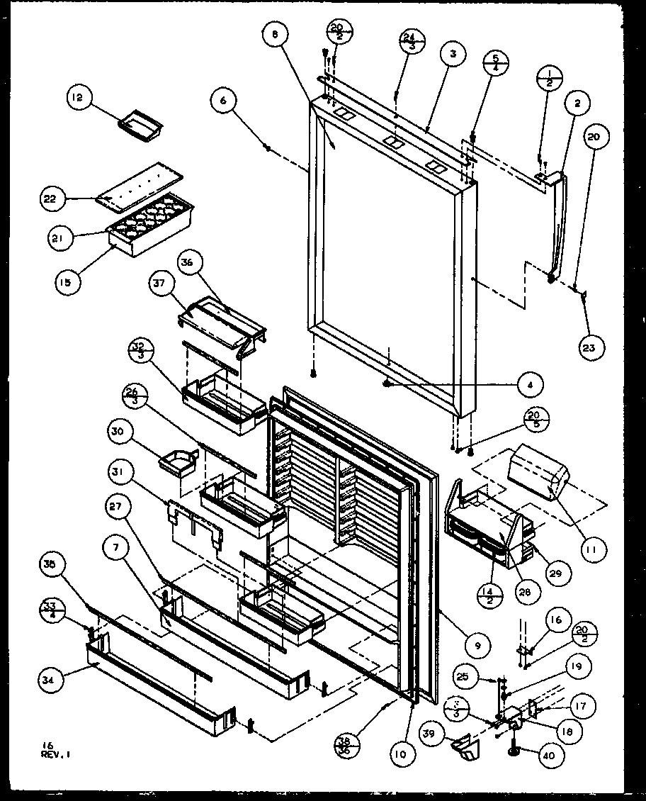 REFRIGERATOR DOOR (TZ19RL/P1158501WL) (TZ19RE/P1158501WE) (TZ19RW/P1158501WW)