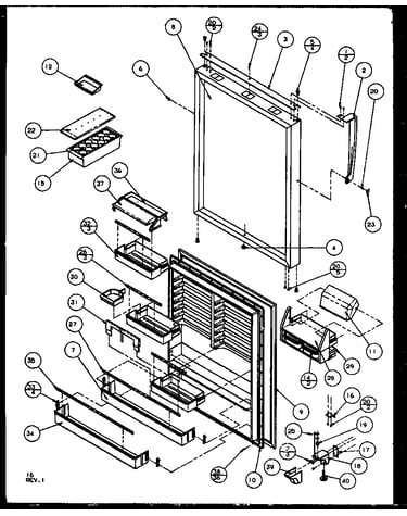 Refrigerator door (tz19rl/p1158501wl) (tz19re/p1158501we) (tz19rw/p1158501ww)