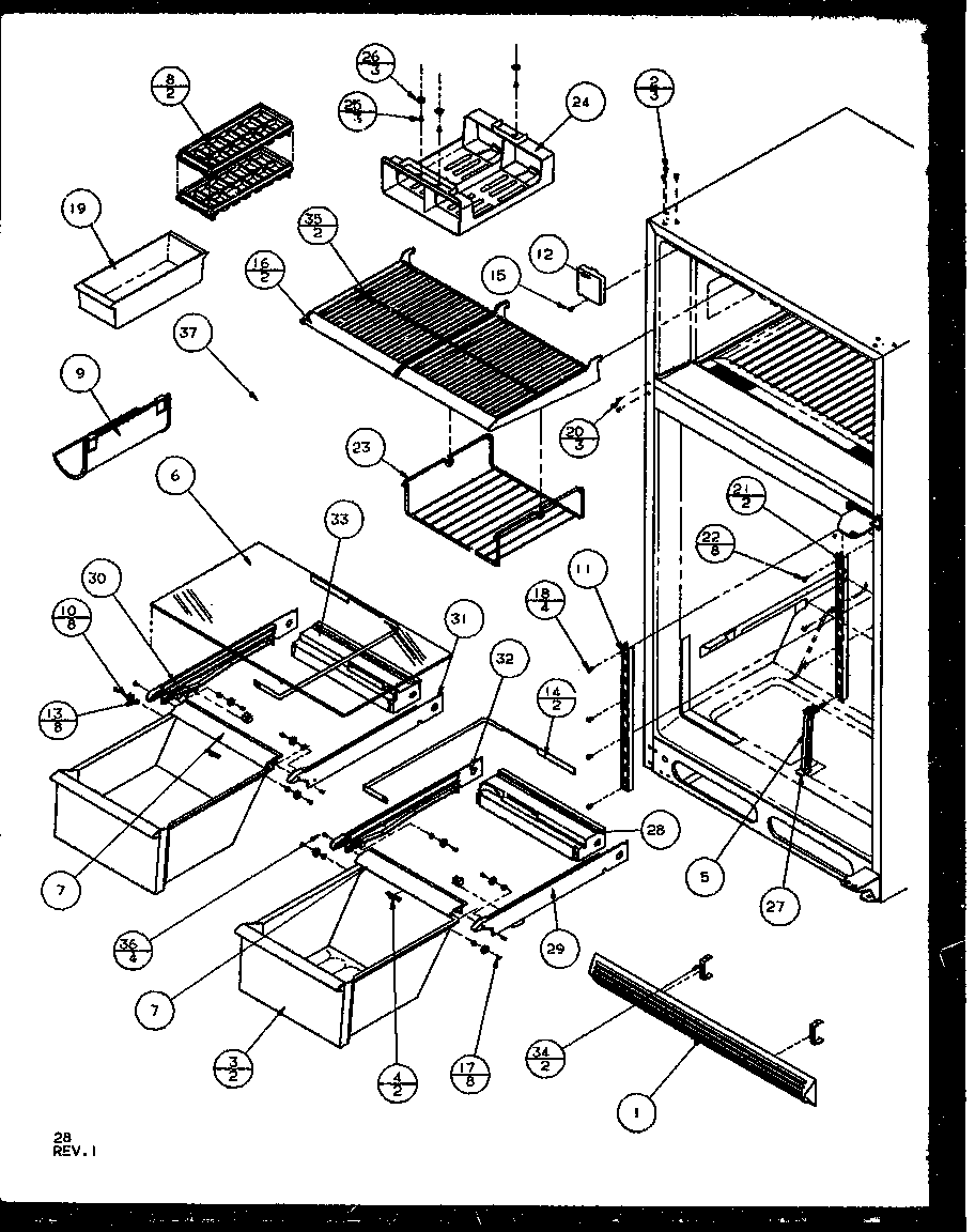 Cabinet shelving (tz22rl/p1157701wl) (tz22re/p1157701we) (tz22rw/p1157701ww) (tzi22re/p1168003we) (tzi22rl/p1168003wl) (tzi22rw/p1168003ww)
