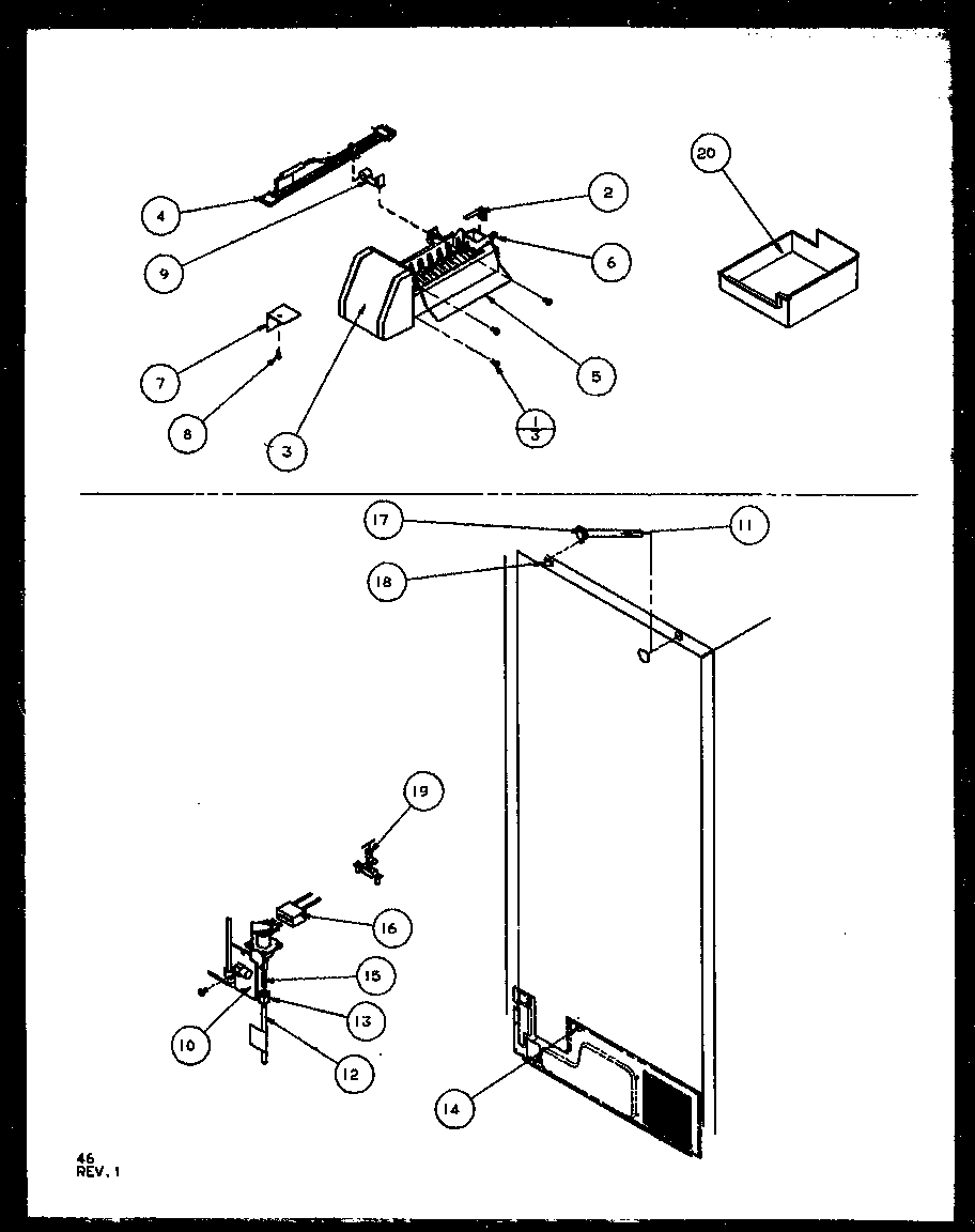 Factory installed ice maker (tzi21rl/p1168001wl) (tzi21re/p1168001we) (tzi21rw/p1168001ww) (tzi22re/p1168003we) (tzi22rl/p1168003wl) (tzi22rw/p1168003ww)
