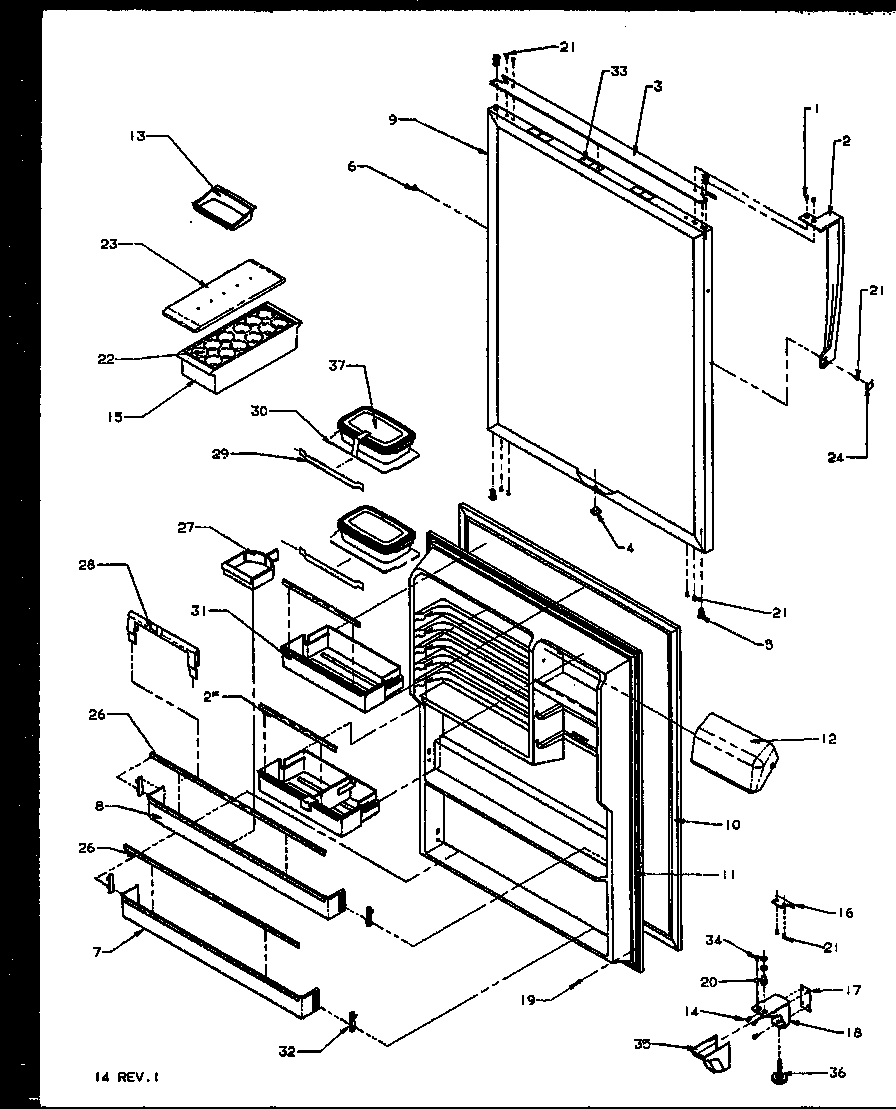 REFRIGERATOR DOOR (TX21R2L/P1157609WL) (TX21R2E/P1157609WE) (TX21R2W/P1157609WW) (TXI21R2E/P1168012WE) (TXI21R2L/P1168012WL) (TXI21R2W/P1168012WW)