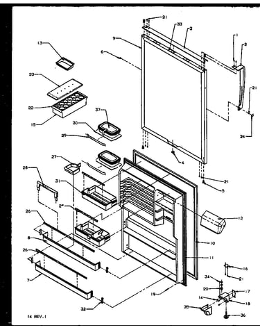 Refrigerator door (tx21r2l/p1157609wl) (tx21r2e/p1157609we) (tx21r2w/p1157609ww) (txi21r2e/p1168012we) (txi21r2l/p1168012wl) (txi21r2w/p1168012ww)