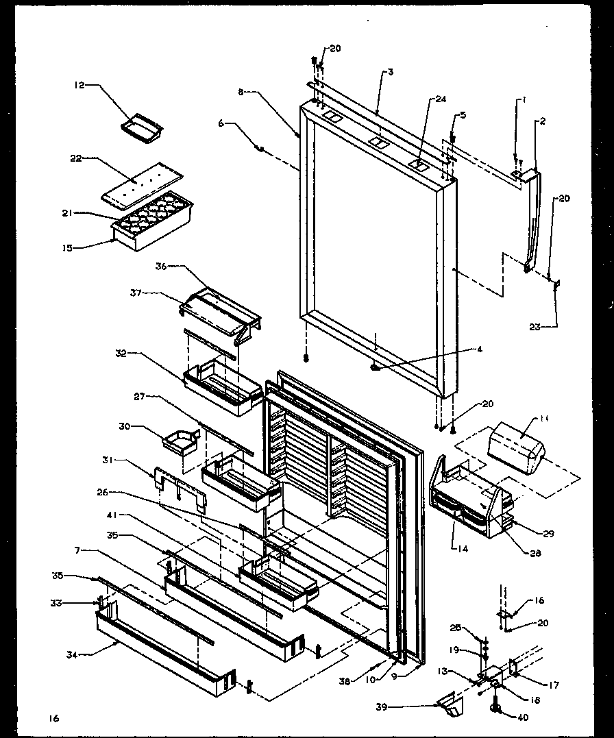 REFRIGERATOR DOOR (TZ19R2L/P1158505WL) (TZ19R2E/P1158505WE) (TZ19R2W/P1158505WW)