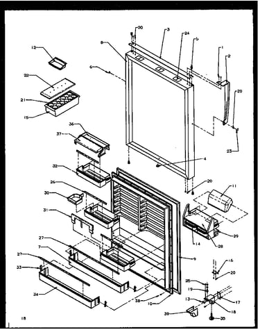 Refrigerator door (tz22r2l/p1157705wl) (tz22r2e/p1157705we) (tz22r2w/p1157705ww) (tzi22r2e/p1168013we) (tzi22r2l/p1168013wl) (tzi22r2w/p1168013ww)