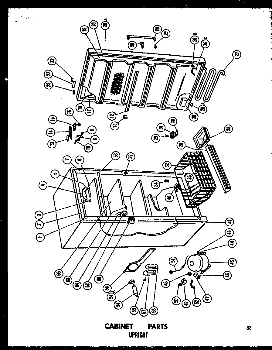 CABINET PARTS (U12F/P60117-1W) (U15F/P60117-2W) (U18F/P60117-3W) (U23F/P60117-4W) (EU12F/P60117-6W) (EU15F/P60117-7W) (EU18F/P60117-8W)