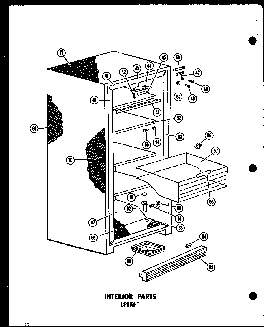 Interior parts (u12f/p60117-25w) (u12f/p60117-33w) (u15f/p60117-34w) (u18f/p60117-35w) (u23f/p60117-36w) (eu12f/p60117-30w) (eu15f/p60117-31w) (eu18f/p60117-32w)
