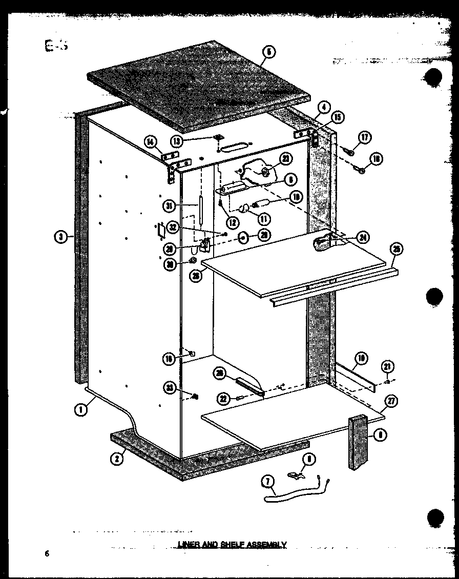 Liner and shelf assembly (uf22c/p60345-82w)