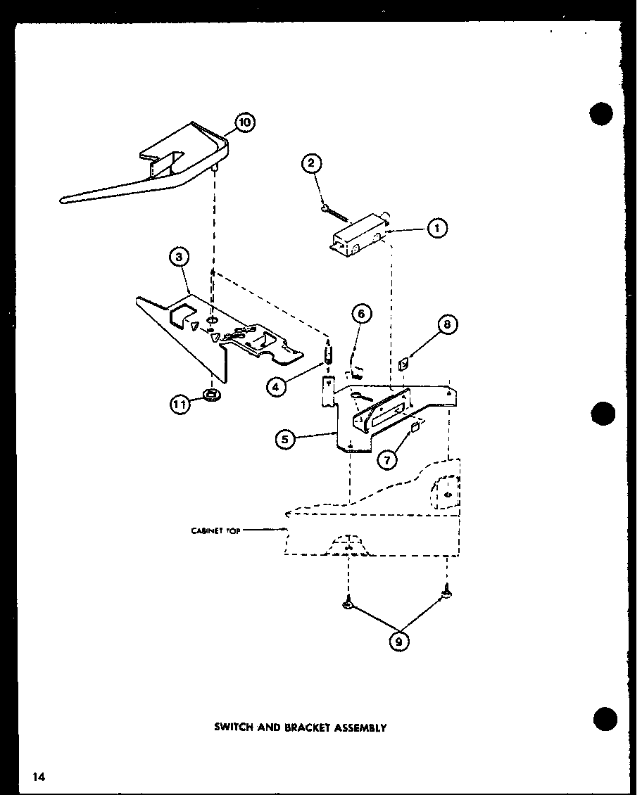 Switch andbracket assembly (lw1201/p7762110w) (lw1501/p7762111w) (lw1503/p7762118w) (lw2302/p7762112w) (lw2303/p7762119w)