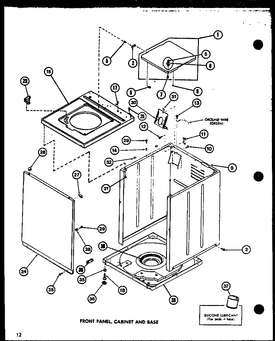 Front panel (lw2402/p7762126w) (lw2403/p7762127w)