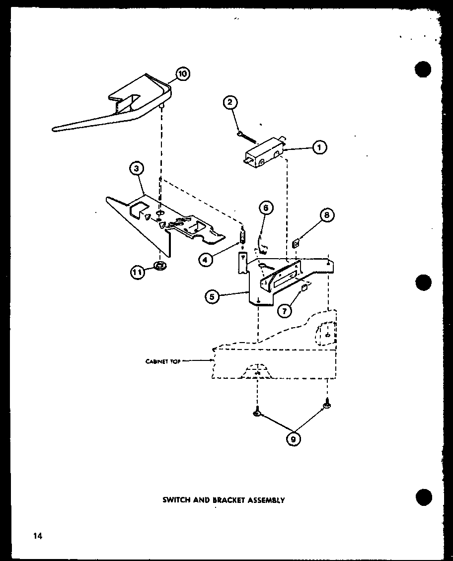 Switch and bracket assembly (lw1201/p7762121w) (lw1501/p7762122w) (lw1503/p7762123w) (lw2302/p7762124w) (lw2303/p7762125w) (lw1502/p7762132w)