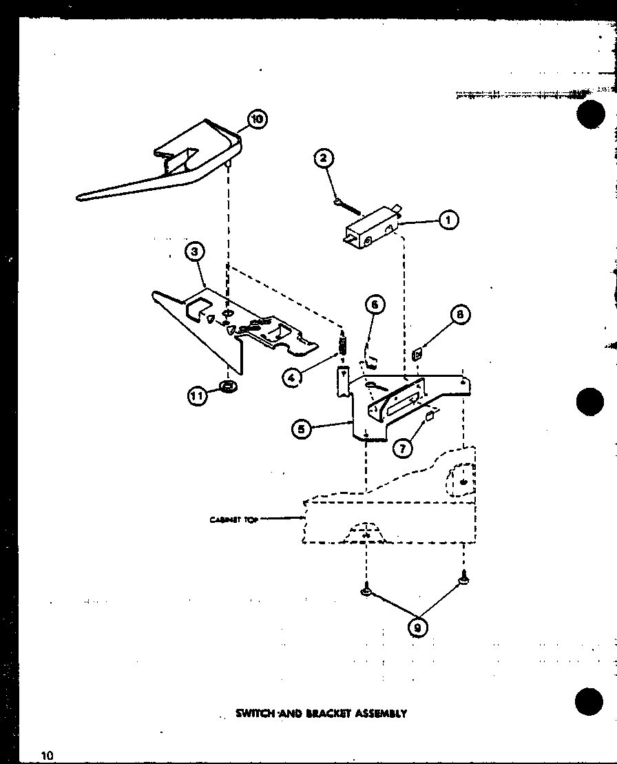 Switch and bracket assembly