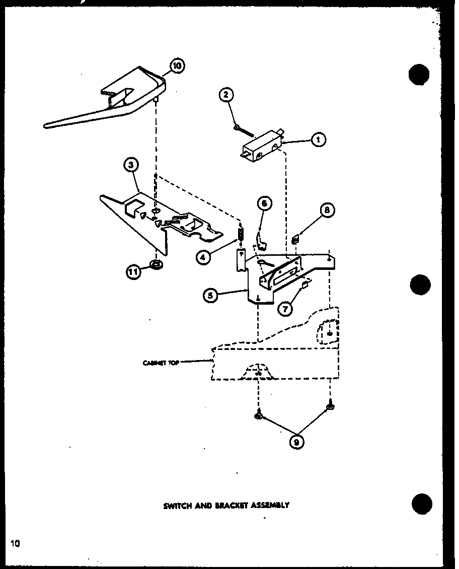 Switch and bracket assembly (lw2903/p1110506w) (lw2603/p1110504w) (lw9003/p1110503w)