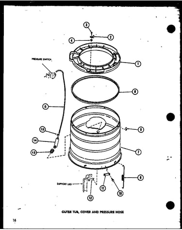 Outer tub (taa200/p75751-8w)