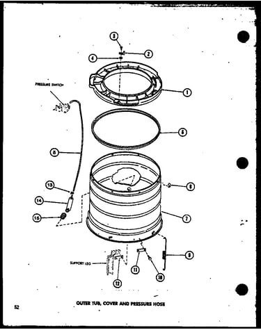 Outer tub (taa400/p75751-9w) (taa600/p75751-10w) (taa800/p75751-11w)