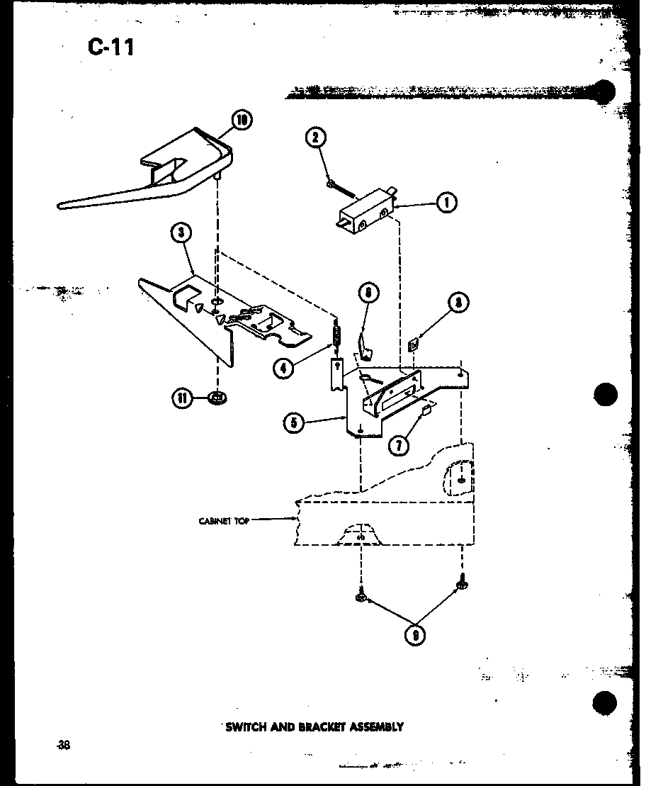 Switch and bracket assembly (taa400/p75751-5w) (taa600/p75751-6w) (taa800/p75751-7w) (taa400/p75751-2w) (taa600/p75751-1w) (taa800/p75751-3w)