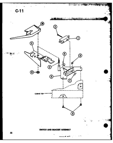 Switch and bracket assembly (taa400/p75751-5w) (taa600/p75751-6w) (taa800/p75751-7w) (taa400/p75751-2w) (taa600/p75751-1w) (taa800/p75751-3w)