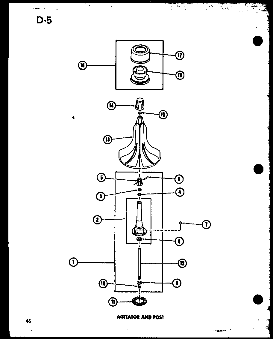 AGITATOR AND POST (TAA400/P75751-5W) (TAA600/P75751-6W) (TAA800/P75751-7W) (TAA400/P75751-2W) (TAA600/P75751-1W) (TAA800/P75751-3W)