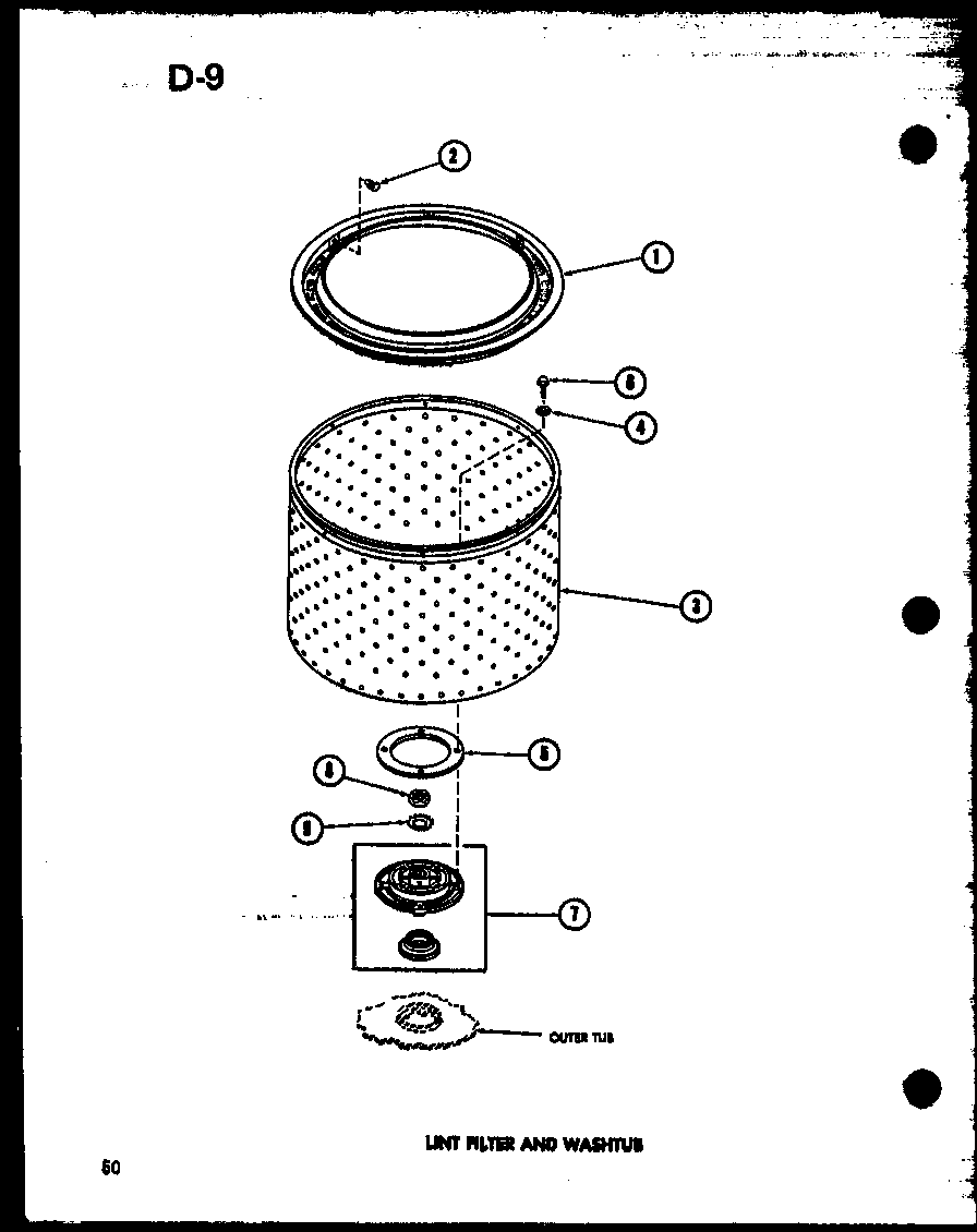 Lint filter and washtub (taa400/p75751-15w) (taa600/p75751-16w) (taa800/p75751-17w)