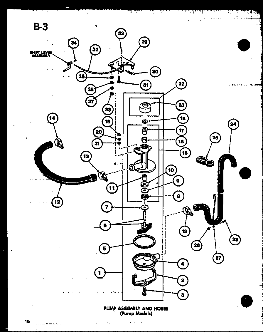 Pump assembly and hoses (pump models)