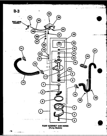 Pump assembly and hoses (pump models)