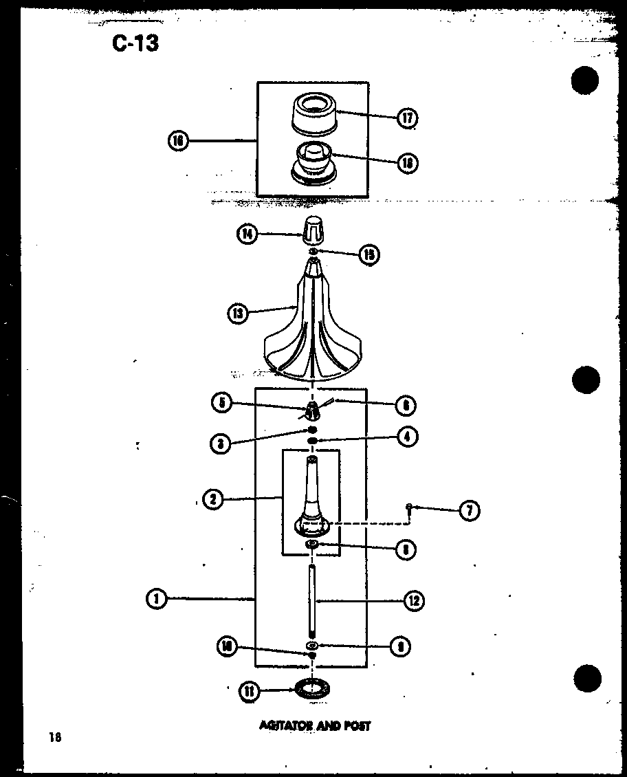 Agitator and post