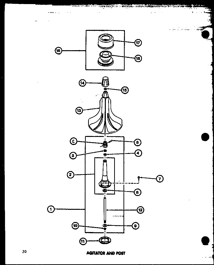 AGITATOR AND POST (TAA300/P77040-1W)