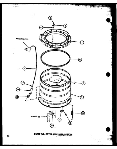 Outer tub (taa400/p77040-2w) (taa600/p77040-4w) (taa800/p77040-5w) (taa500/p77040-3w)