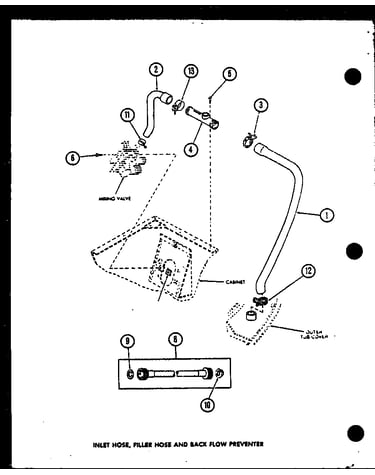 Inlet hose filler hose and back flow preventer