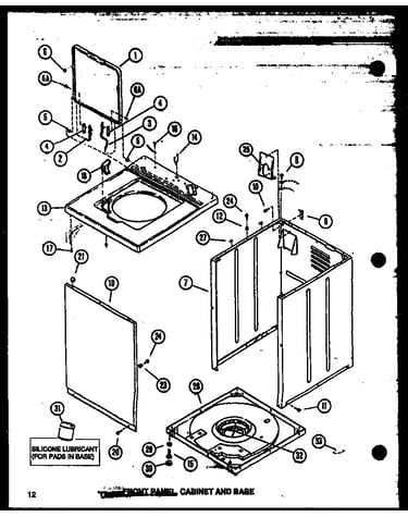 Front panel (lw3403w/p1164319ww) (lw3403g/p1164320wg) (lw3403l/p1164321wl)