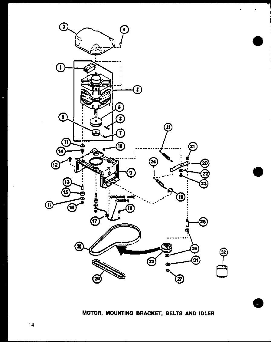 Motor (lw3903w/p1122407ww) (lw3903l/p1122408wl) (lw3603w/p1122405ww) (lw3603l/p1122406wl) (lw9103w/p1122812ww)