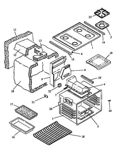 Main top and oven assembly (rst362/all) (rst365/all) (rst369/all) (rst376/all) (rst378/all) (rst378uwg/all) (rst380/all) (rst381/all) (rst387/all) (rst387uww/all)