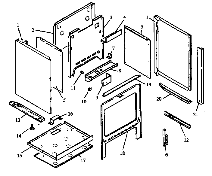 OVEN CABINET ASSEMBLY (RST307-9310/ALL) (RST307-F043/ALL) (RST307/ALL) (RST307UWW/ALL) (RST309/ALL) (RST354/ALL) (RST359/ALL) (RST361/ALL) (RST362/ALL)