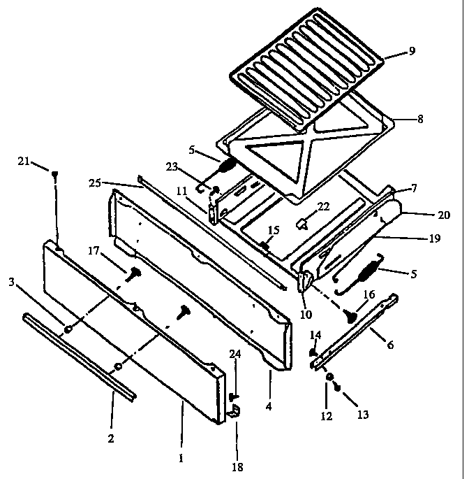 Broiler components (hinged panel)