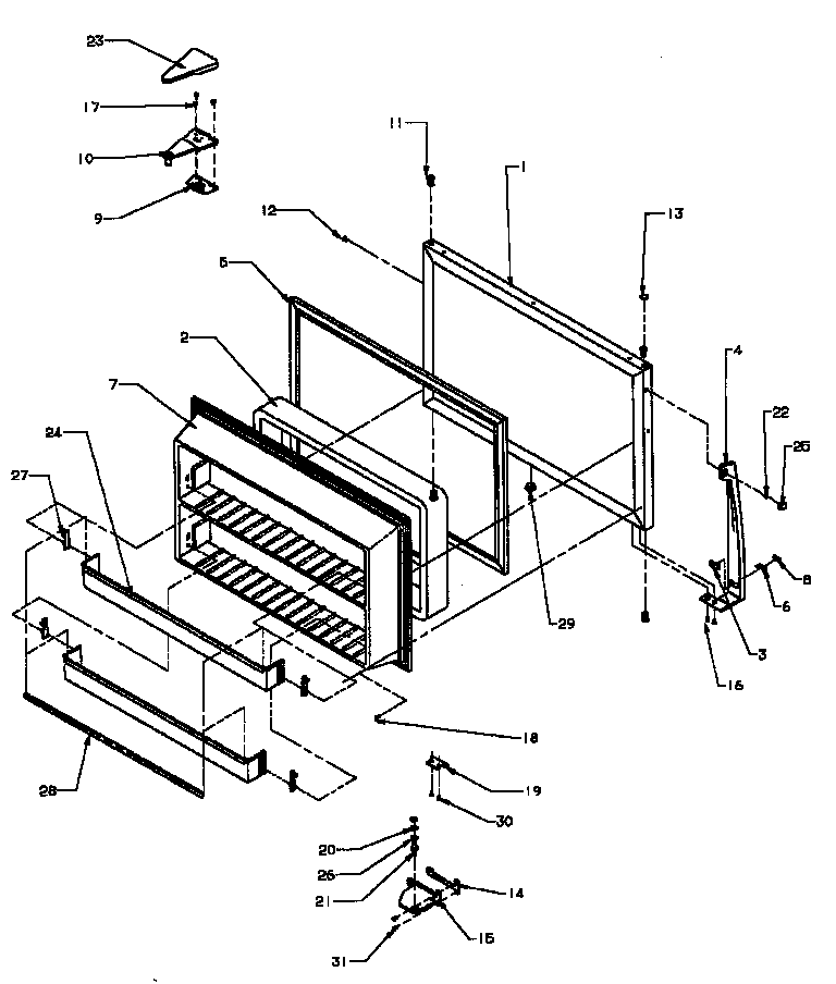 FREEZER DOOR (TS18R2G/P1181803WG) (TS18R2L/P1181803WL) (TS18R2W/P1181803WW) (TSI18R2L/P1182103WL) (TSI18R2W/P1182103WW) (TX18R2L/P1181804WL) (TX18R2W/P1181804WW)