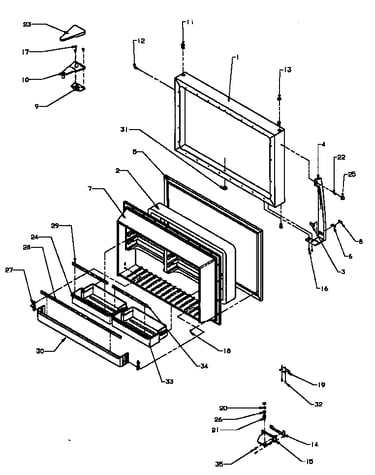 Freezer door (tx19r2e/p1181902we) (tx19r2l/p1181902wl) (tx19r2w/p1181902ww) (tx19r3e/p1181907we) (tx19r3l/p1181907wl) (tx19r3w/p1181907ww)