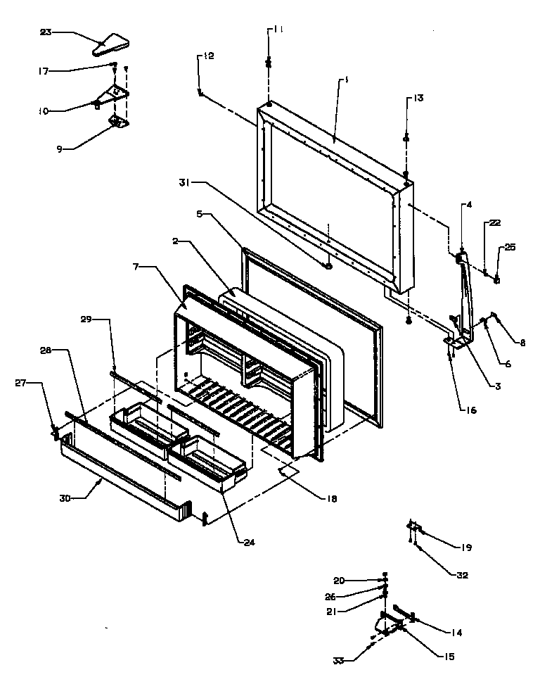 FREEZER DOOR (TX22R3E/P1181602WE) (TX22R3L/P1181602WL) (TX22R3W/P1181602WW) (TXI22R3E/P1182004WE) (TXI22R3L/P1182004WL)