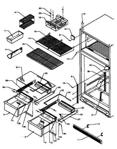 Cabinet shelving (ts18r2g/p1181803wg) (ts18r2l/p1181803wl) (ts18r2w/p1181803ww) (tsi18r2l/p1182103wl) (tsi18r2w/p1182103ww) (tx18r2l/p1181804wl) (tx18r2w/p1181804ww)